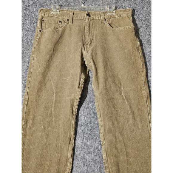 Levi's 502 Mens Regular Taper Corduroy Pants Khaki W33 L32 - Picture 2 of 8